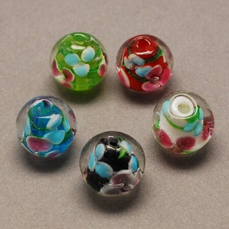 Handmade Rosary, 10mm Handmade Luminous Inner Flower Lampwork fashion Beads